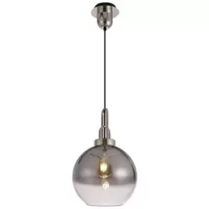 Dome Ceiling Pendant E27 With 30cm Globe Glass, Polished Nickel, Matt Black, Smoked, Clear - Luminosa Lighting