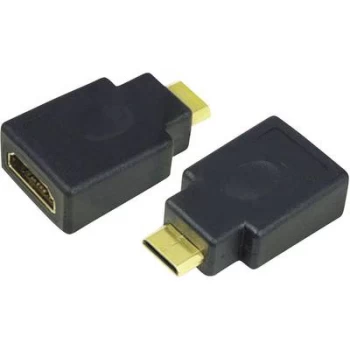 LogiLink AH0009 HDMI Adapter [1x HDMI plug C mini - 1x HDMI socket] Black gold plated connectors