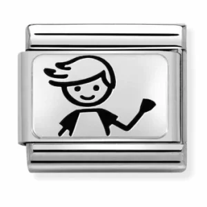 Nomination CLASSIC Silvershine Illustrated Boy Charm 330109/48