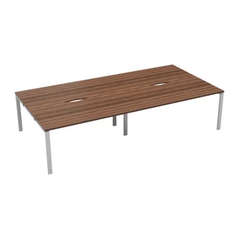 CB 4 Person Bench 1200 x 800 - Dark Walnut Top and White Legs