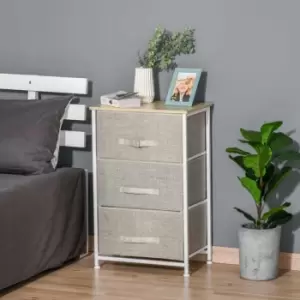 HOMCOM 3 Tier Storage Dresser Tower with Adjustable Feet Steel Frame Home