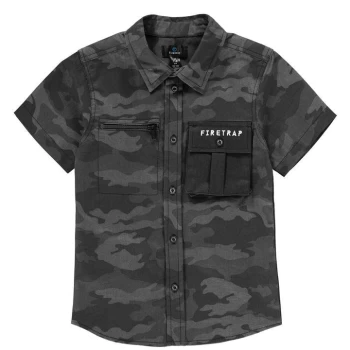 Firetrap Cargo Shirt Junior Boys - Navy Camo