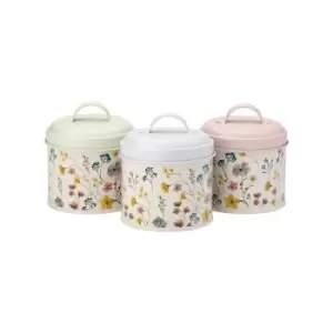 English Tableware Company - Pressed Flowers Set of 3 Storage Tins