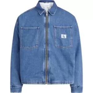 Calvin Klein Jeans Boxy Zip Padded Shirt Jacket - Blue