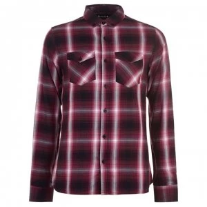 Firetrap Long Sleeve Check Shirt Mens - Burg Check