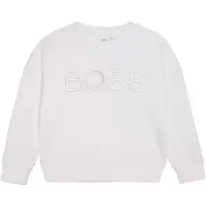 Boss Embroidered logo sweatshirt - White