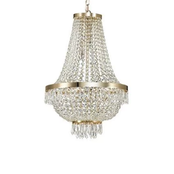 Caesar 9 Light Crystal Chandelier Gold Finish, G9