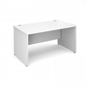 Maestro 25 PL Straight Desk 1400mm x 800mm - White Panel Leg Design