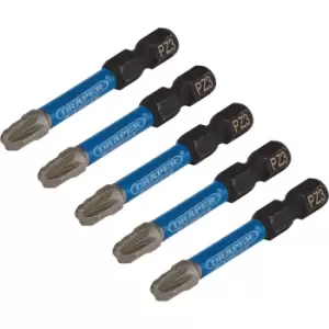 Draper Expert Impact Pozi Screwdriver Bits PZ3 50mm Pack of 5