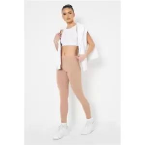 I Saw It First Camel High Waisted Basic Leggings - Brown