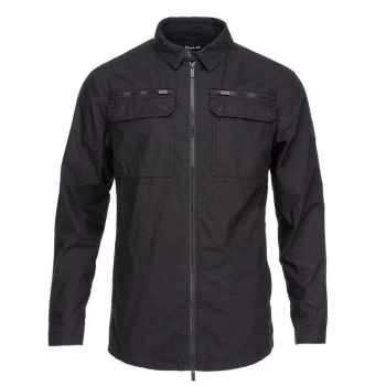 Firetrap Zip Shacket Overshirt Mens - Black