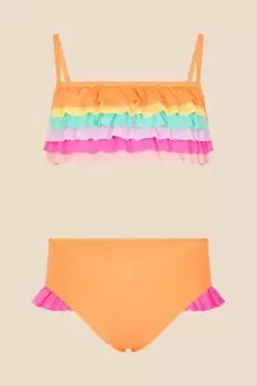 Rainbow Ruffle Bikini Set