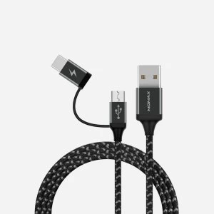 Momax ZERO 2-in-1 Type-C & Micro-USB cable (1m) DTC11D - Black