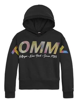 Tommy Hilfiger Girls Multi Shine Print Hoodie - Black, Size Age: 7 Years, Women