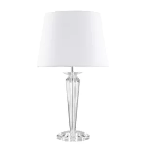 Davenport K9 Crystal Table Lamp with White Aspen Shade