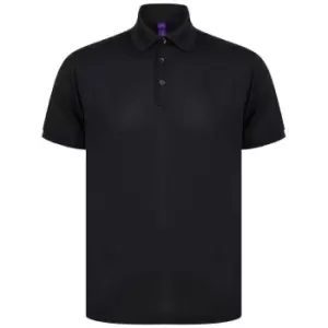 Henbury Mens Piqu Polo Shirt (XL) (Black)