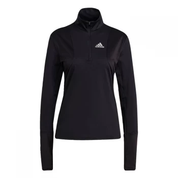 adidas Own The Run half Zip Long-Sleeve Top Womens - Black