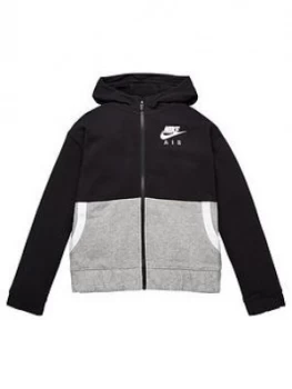 Nike Girls Nsw Air Ft Fz Hoodie, Black/Grey Size M Women