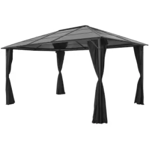 Vidaxl - Gazebo with Curtain Aluminium 4x3x2.6 m Black - Black