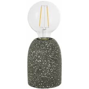 Loops - Modern Terrazzo Mini Table Lamp Black Speckled Marble Bedside Bulb Holder Light