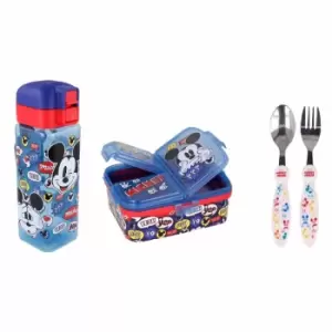 STOR Mickey 3 Piece Lunch Box, Bottle And Cutlery Set