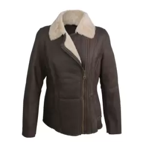 Eastern Counties Leather Womens/Ladies Celene Aviator Sheepskin Coat (14) (Chocolate Forest)