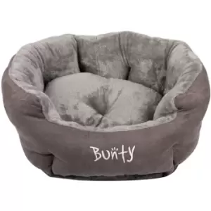 Bunty - Polar Dog Bed Soft Washable Fleece Fur Cushion Warm Luxury Oval Pet Basket - Grey - Large