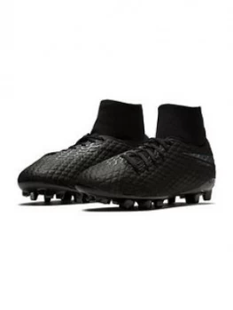 Nike Junior Hypervenom Phantom III Dynamic Fit Academy Firm Ground Football Boots Black Size 1