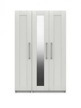 Regal Part Assembled 3 Door Mirrored Wardrobe