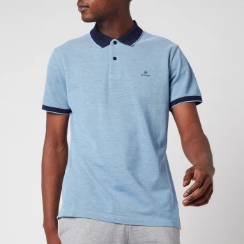 GANT Mens Oxford Pique Polo Shirt - Powder Blue - S