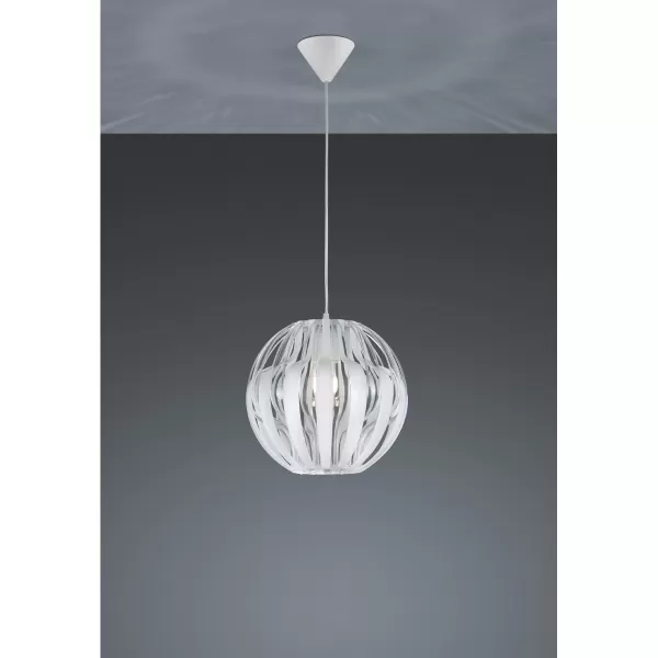 Pumpkin Modern Spherical Pendant Ceiling Light White