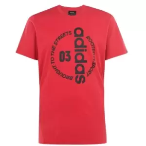 adidas Circle Linear Mens T-Shirt - Red