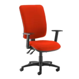 Dams MTO Senza Extra High Back Operator Chair with Adjustable Arms - Lombok Gree