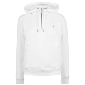 Jack Wills Ordsell Sherpa Lined Half Zip Hoodie - Vintage White