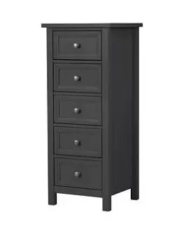 Julian Bowen Maine 5 Drawer Tall Chest - Anthracite