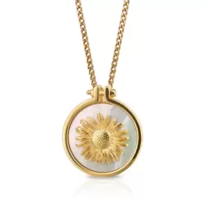 JG Signature Gold Plated Mother of Pearl Sunflower Necklace