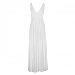 Biba Deep V Maxi Dress - Ivory