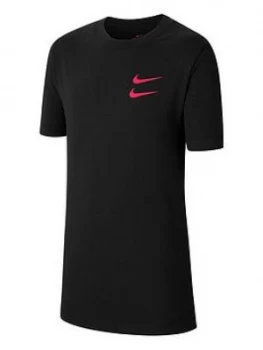 Nike Older Boys Swoosh Pack T-Shirt - Black, Size S, 8-10 Years