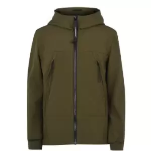 CP COMPANY Boys Softshell Goggle Hooded Jacket - Green