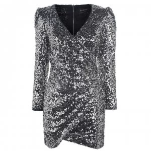 Bardot Sequin Party Dress - Silver