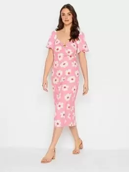 Long Tall Sally Pink Daisy Cut Out Midi Dress, Pink, Size 20, Women