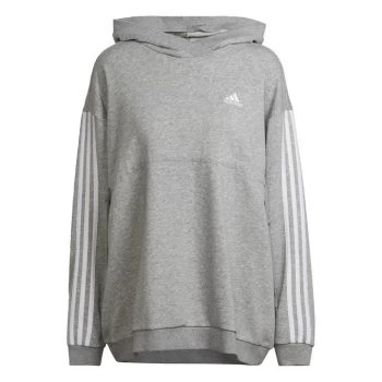 adidas Essentials Cotton 3-Stripes Hoodie (Maternity) Wom - Medium Grey Heather / White