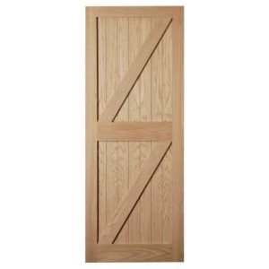 Framed Oak Effect Unglazed External FrontBack Door H2032mm W813mm