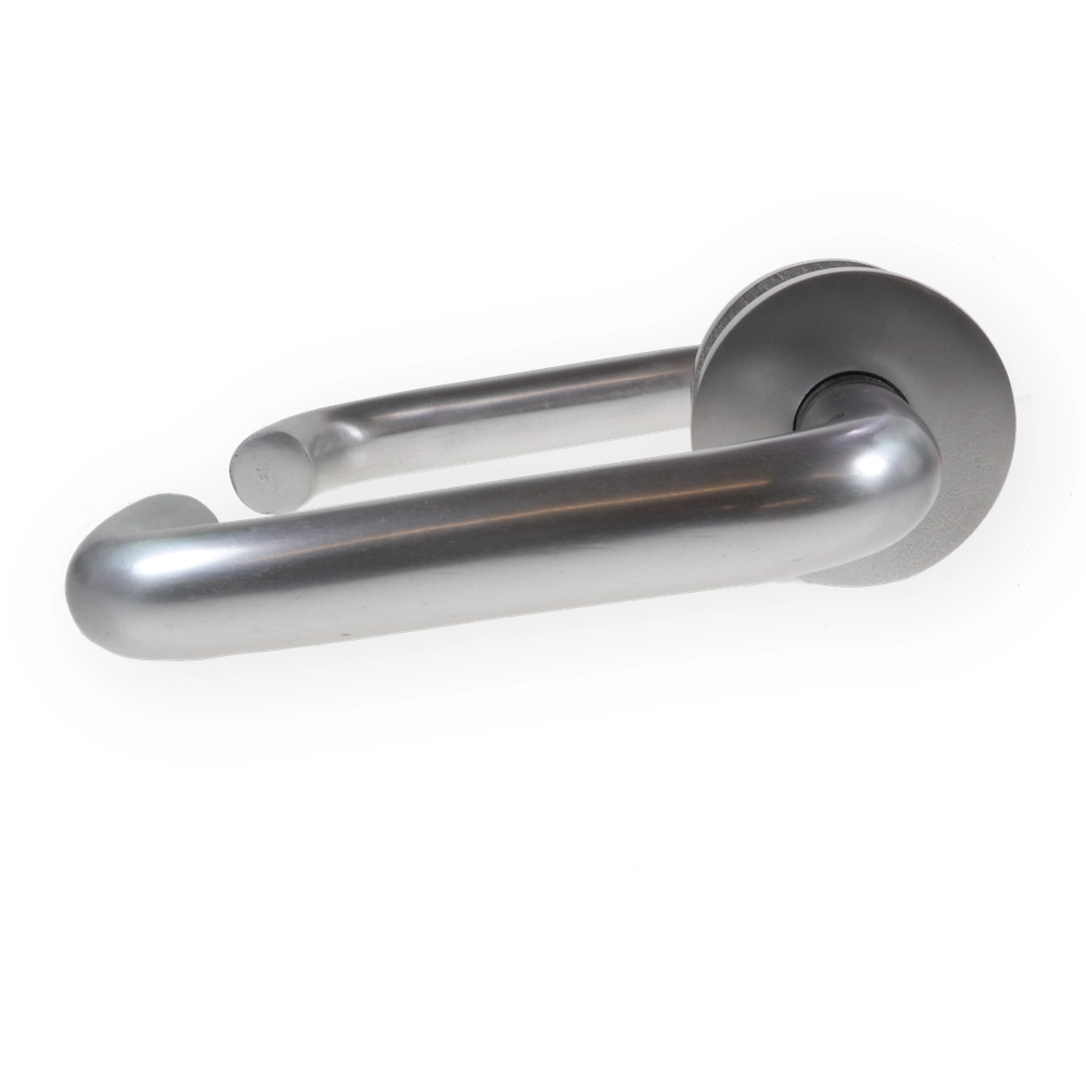 LocksOnline Aluminium Round Bar Lever Door Handle on Rose