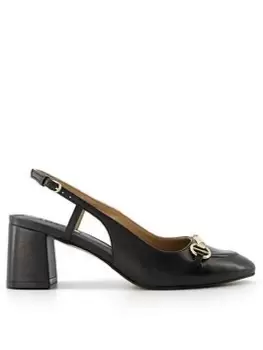 Dune London Dune Cassie Snaffle Trim Leather Sling Backs - Black, Size 8, Women