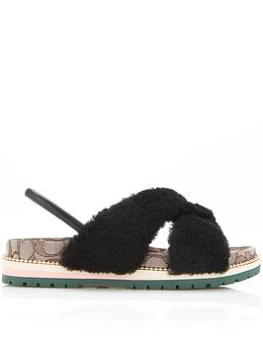 Coach Tally Shearling Sandals - Black