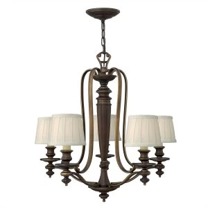 5 Light Multi Arm Chandelier Royal Bronze Finish, E14