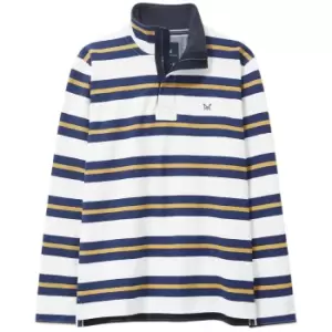 Crew Clothing Mens Padstow Pique Sweat Twilight/Pristine/Honey Medium