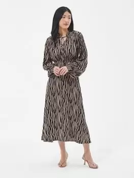 Barbour Holkham Long Sleeve Zebra Midi Dress - Brown, Size 14, Women