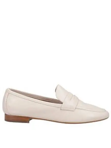 Dune London Gianetta Leather Loafers - Ecru Off White VYPVQ Female 4,5,6,7,8